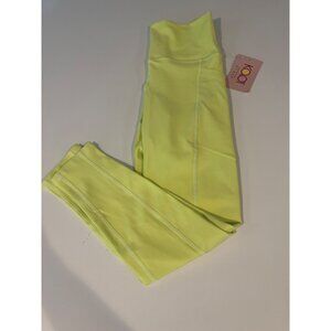 Neon Yellow High-Waisted Athletic Leggings - Size S - Kooi Activewear - Stretchy
